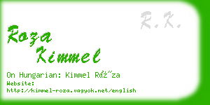 roza kimmel business card